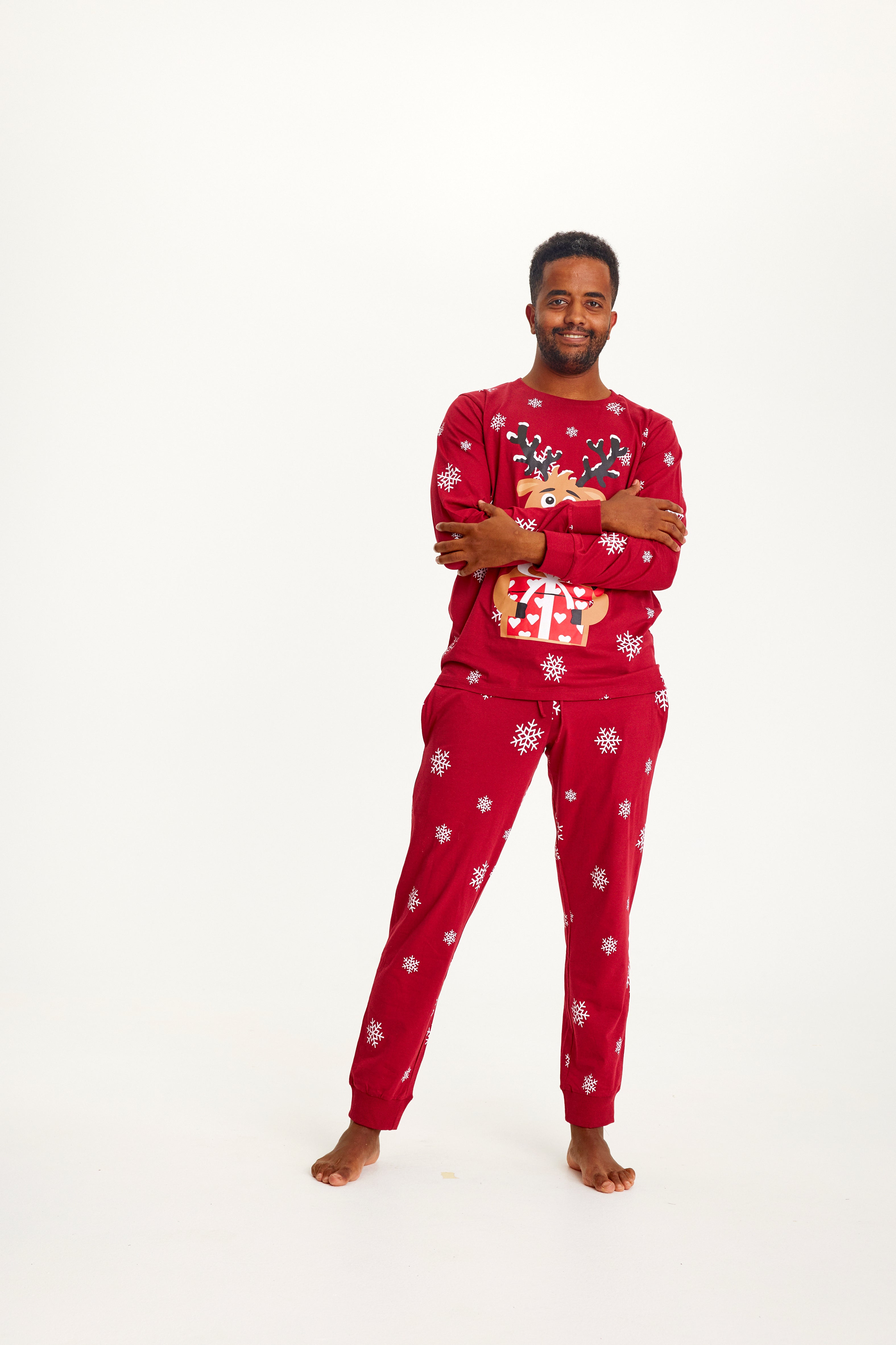 Rudolfs Cute Kerstpyjama Rood - Heren.